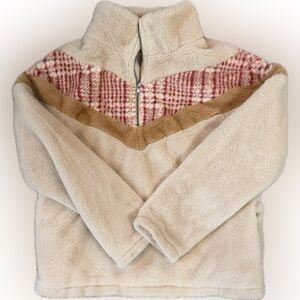 Hem & Thread Beige and Tan Fleece Pullover